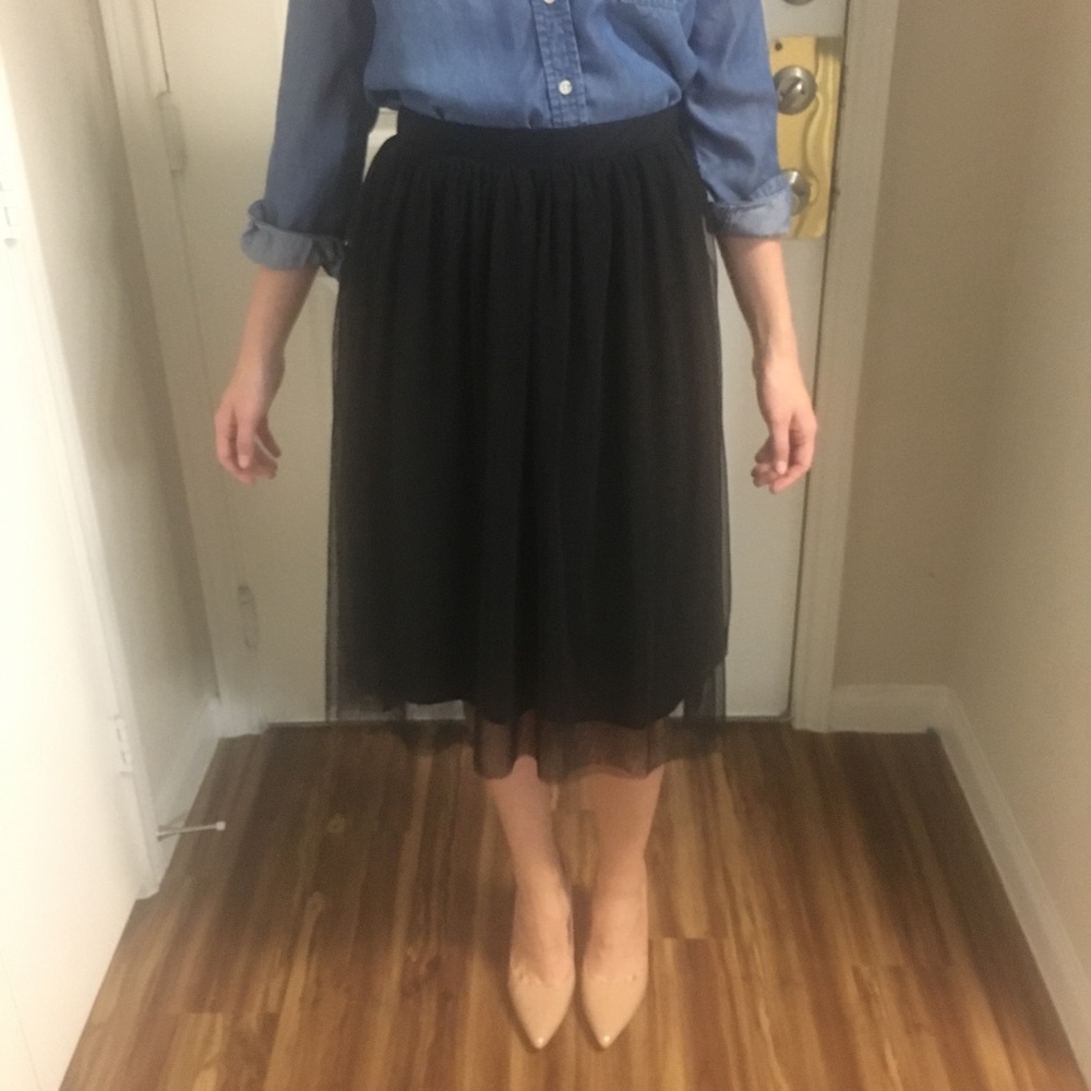 Tulle midi skirt